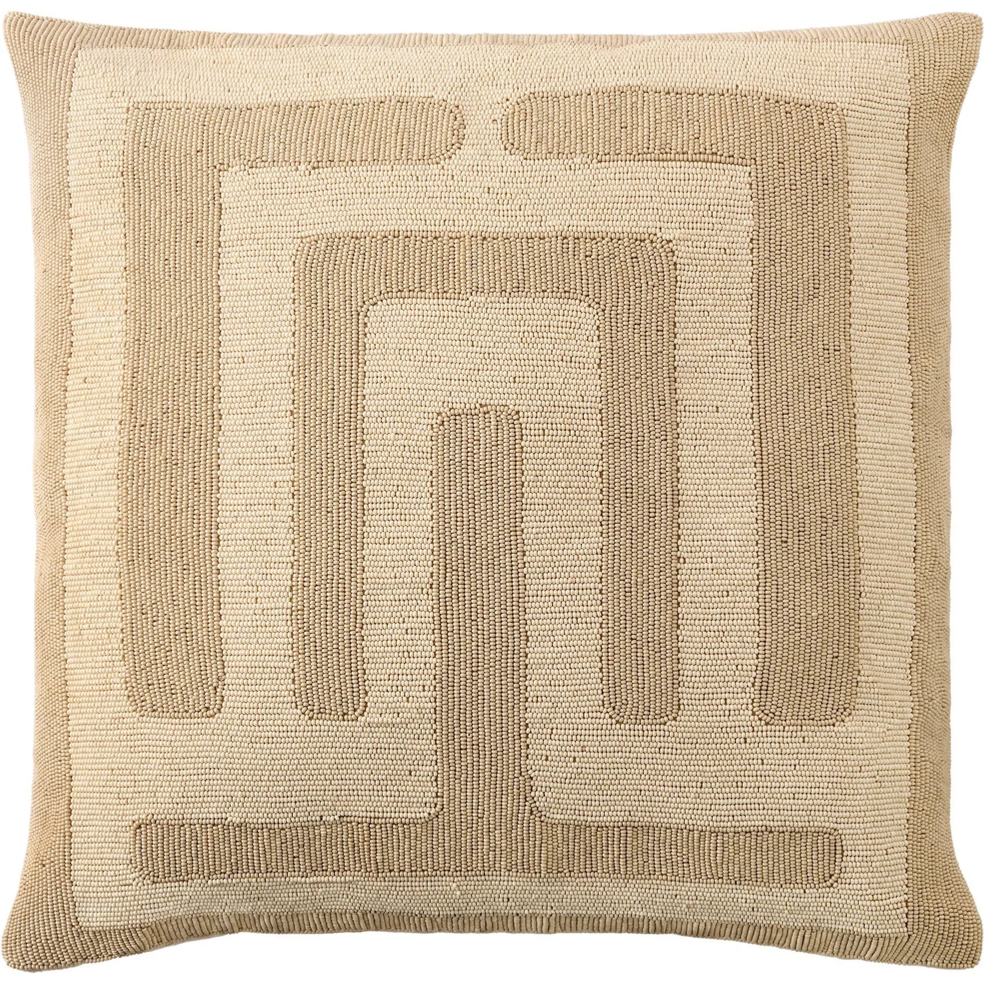 Carthago Latch Beaded Pillow by Global Views. Made from canvas, muslin, polyester velvet, decorative beads in a rustic style.