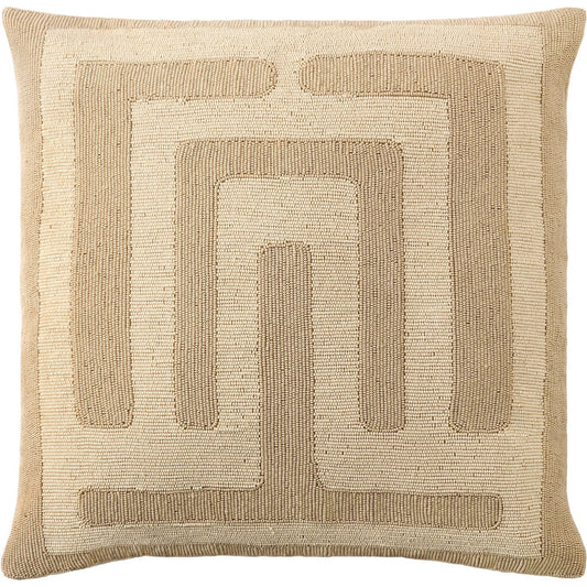 Carthago Latch Beaded Pillow by Global Views. Made from canvas, muslin, polyester velvet, decorative beads in a rustic style.