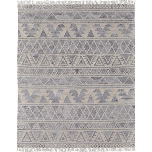 Savona Transitional Southwestern Rug - 0794F by Feizy in ivory, gray, blue. Made from wool, cotton in a unique style.