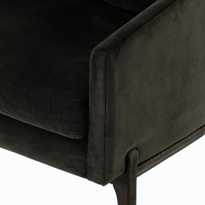 Copeland Chair by Four Hands in orly natural and black oak. Made from 100% polyester, solid oak in a transitional style.