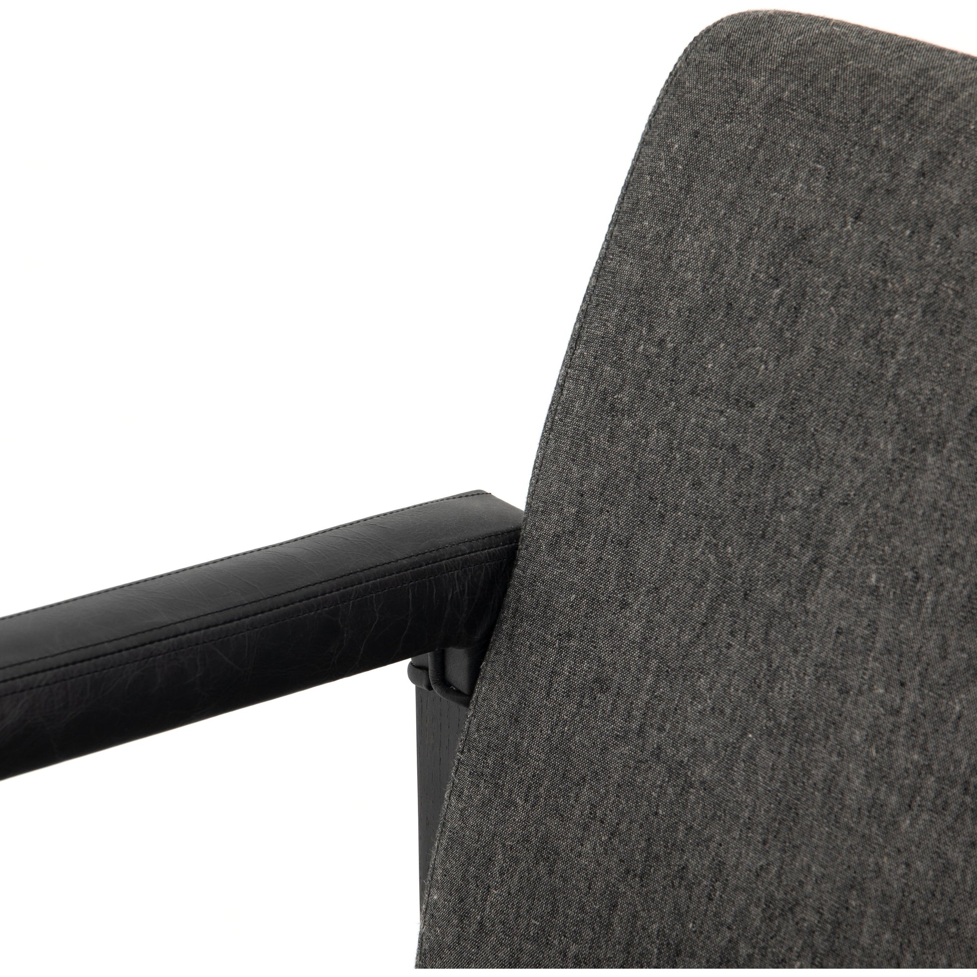 Reuben Desk Chair by Four Hands in lamont nettlewood, chaps saddle, stainless steel, harbor natural and harbor natural. Made from 60% cotton, 40% flax, linen, solid nettlewood, stainless steel in a modern style.