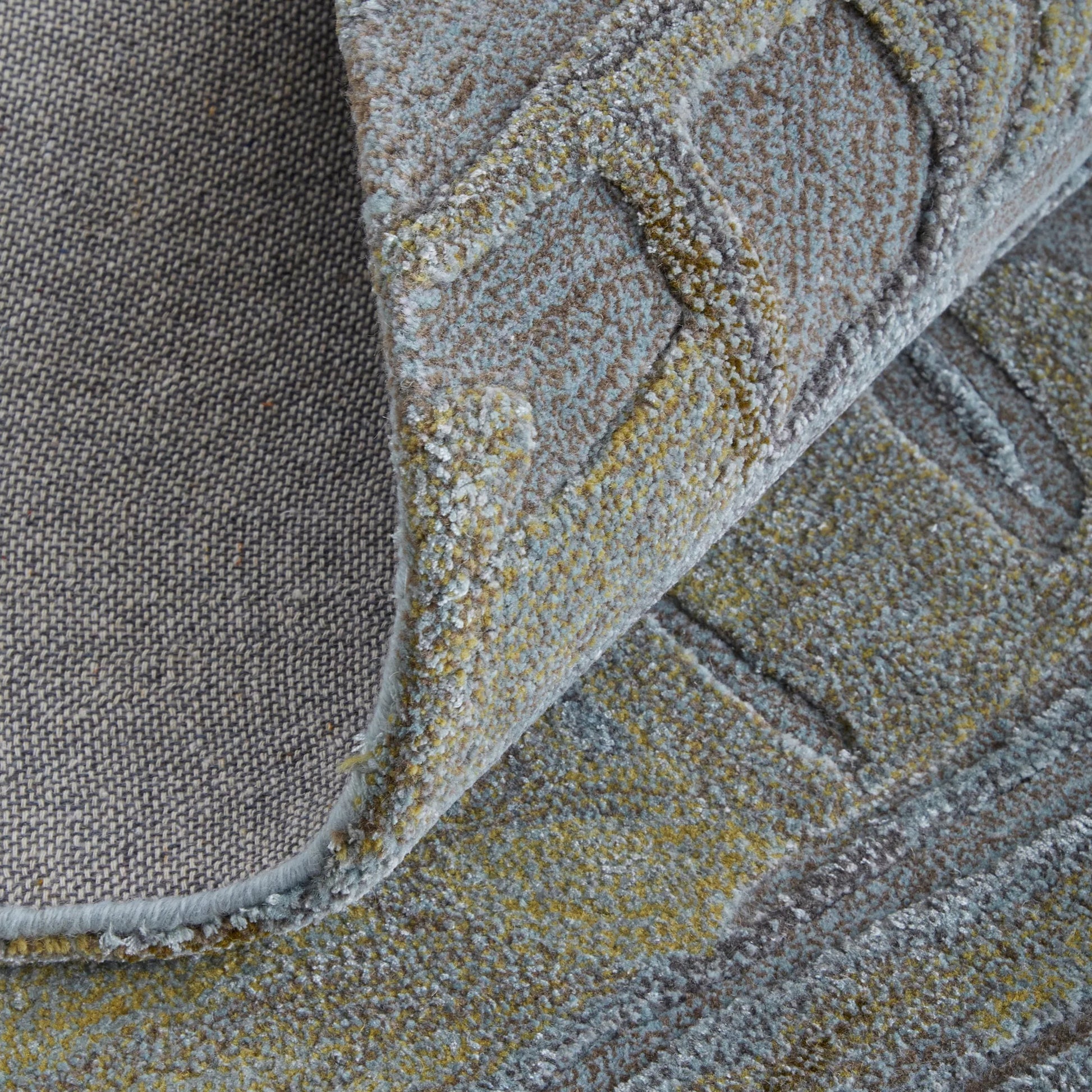 Kawai Rug - KAW8982F by Feizy in blue, green, gray. Made from wool, viscose in a unique style.