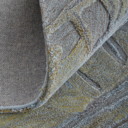 Kawai Rug - KAW8982F by Feizy in blue, green, gray. Made from wool, viscose in a unique style.