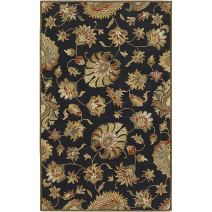 Caesar Rug - 1211 by Livabliss in black, dark brown, light beige, beige, light olive, medium brown. Made from 100% wool in a unique style.