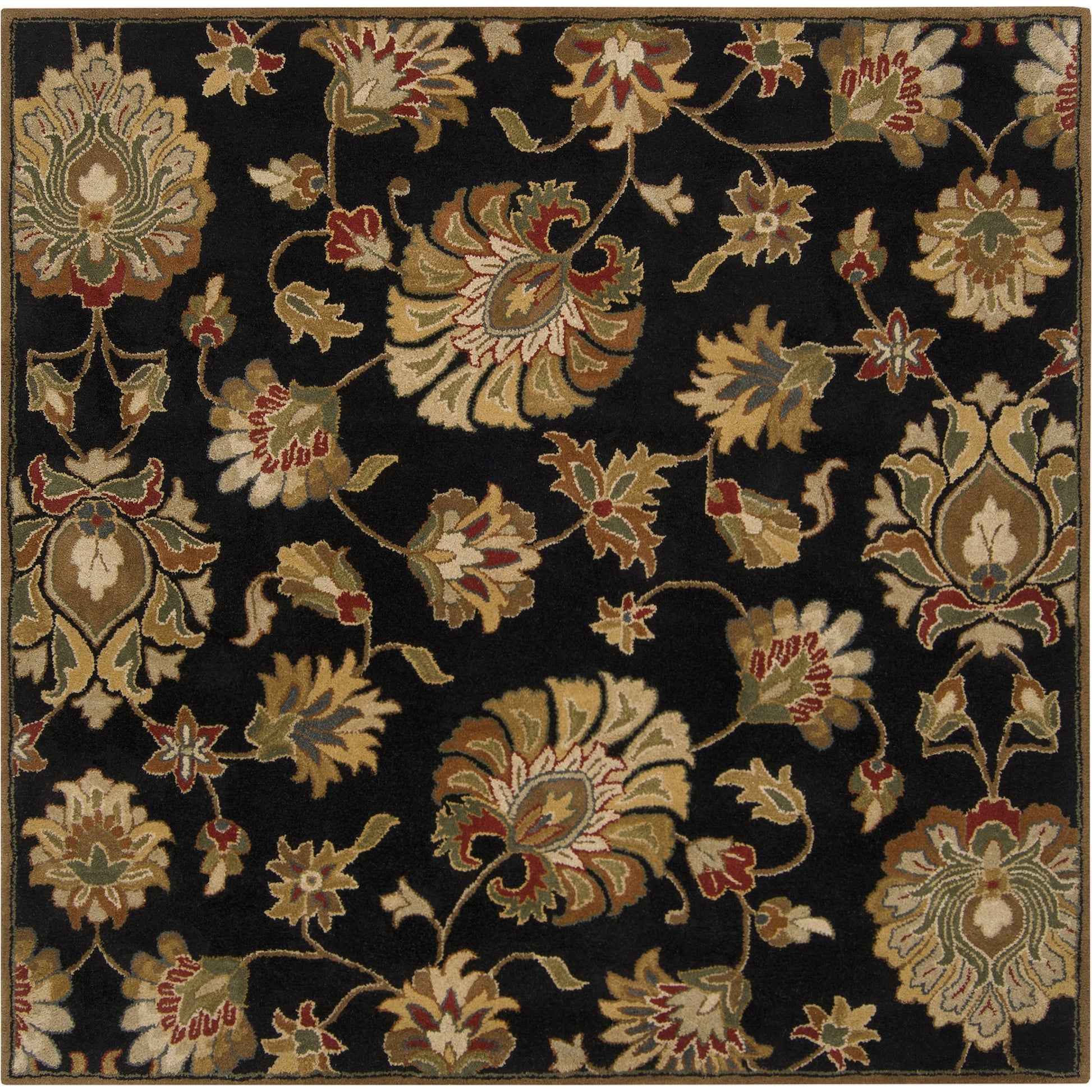 Caesar Rug - 1211 by Livabliss in black, dark brown, light beige, beige, light olive, medium brown. Made from 100% wool in a unique style.