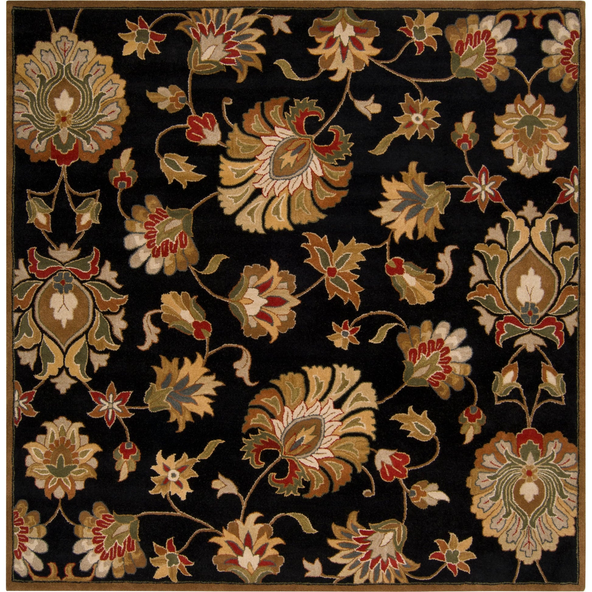 Caesar CAE-1027 Rug by Livabliss in black, dark brown, light beige, beige, light olive, medium brown. Made from 100% wool in a unique style.