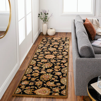 Caesar Rug - 1211 by Livabliss in black, dark brown, light beige, beige, light olive, medium brown. Made from 100% wool in a unique style.