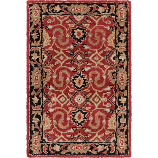 Caesar Rug - 1212 by Livabliss in burgandy, black, olive, mustard, beige, burnt orange. Made from 100% wool in a unique style.