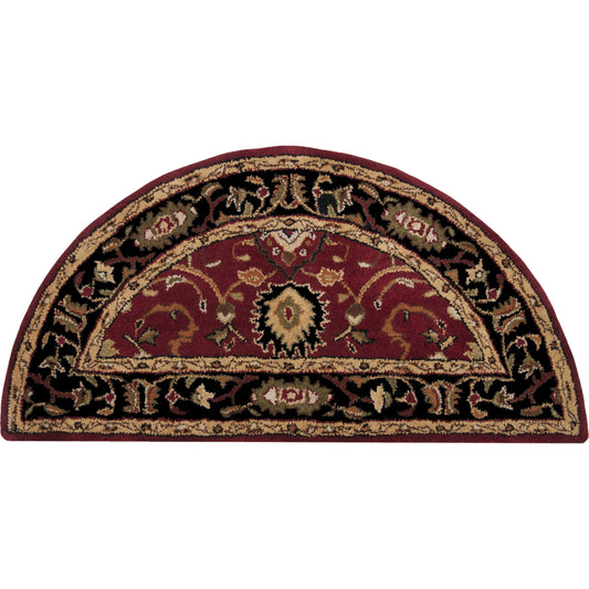 Caesar Rug - 1212 by Livabliss in burgandy, black, olive, mustard, beige, burnt orange. Made from 100% wool in a unique style.
