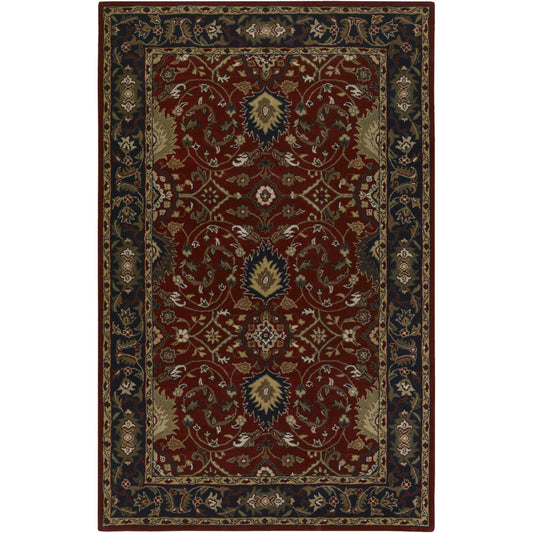 Caesar Rug - 1212 by Livabliss in burgandy, black, olive, mustard, beige, burnt orange. Made from 100% wool in a unique style.