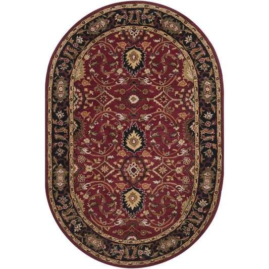 Caesar Rug - 1212 by Livabliss in burgandy, black, olive, mustard, beige, burnt orange. Made from 100% wool in a unique style.