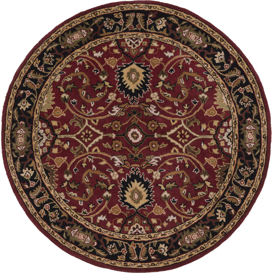 Caesar Rug - 1212 by Livabliss in burgandy, black, olive, mustard, beige, burnt orange. Made from 100% wool in a unique style.