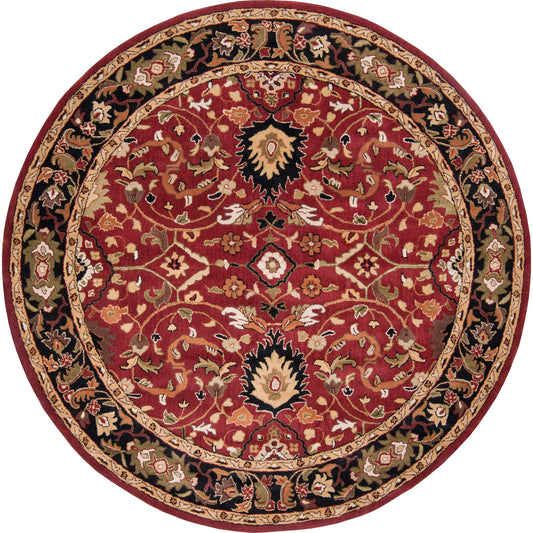 Caesar Rug - 1212 by Livabliss in burgandy, black, olive, mustard, beige, burnt orange. Made from 100% wool in a unique style.
