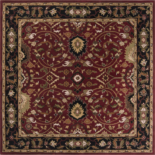 Caesar Rug - 1212 by Livabliss in burgandy, black, olive, mustard, beige, burnt orange. Made from 100% wool in a unique style.