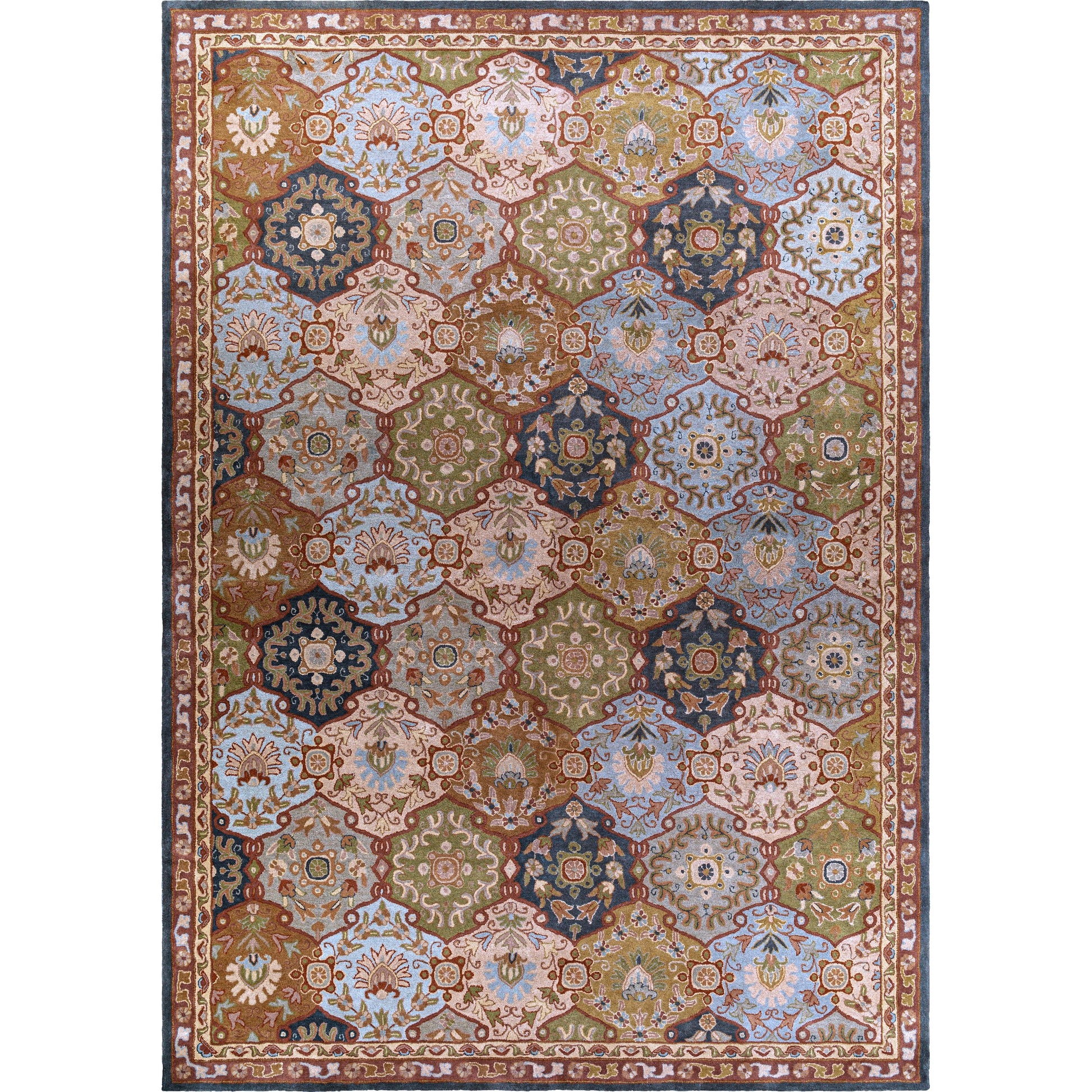 Caesar Rug - 374 by Surya in charcoal, olive, sage, tan, dark brown. Made from 100% wool in a unique style.