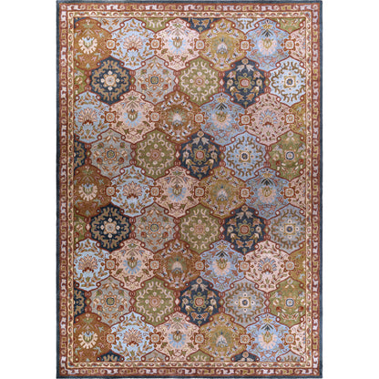 Caesar Rug - 374 by Surya in charcoal, olive, sage, tan, dark brown. Made from 100% wool in a unique style.