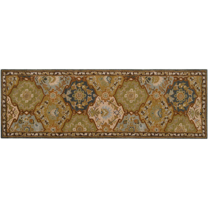 Caesar Rug - 374 by Surya in charcoal, olive, sage, tan, dark brown. Made from 100% wool in a unique style.