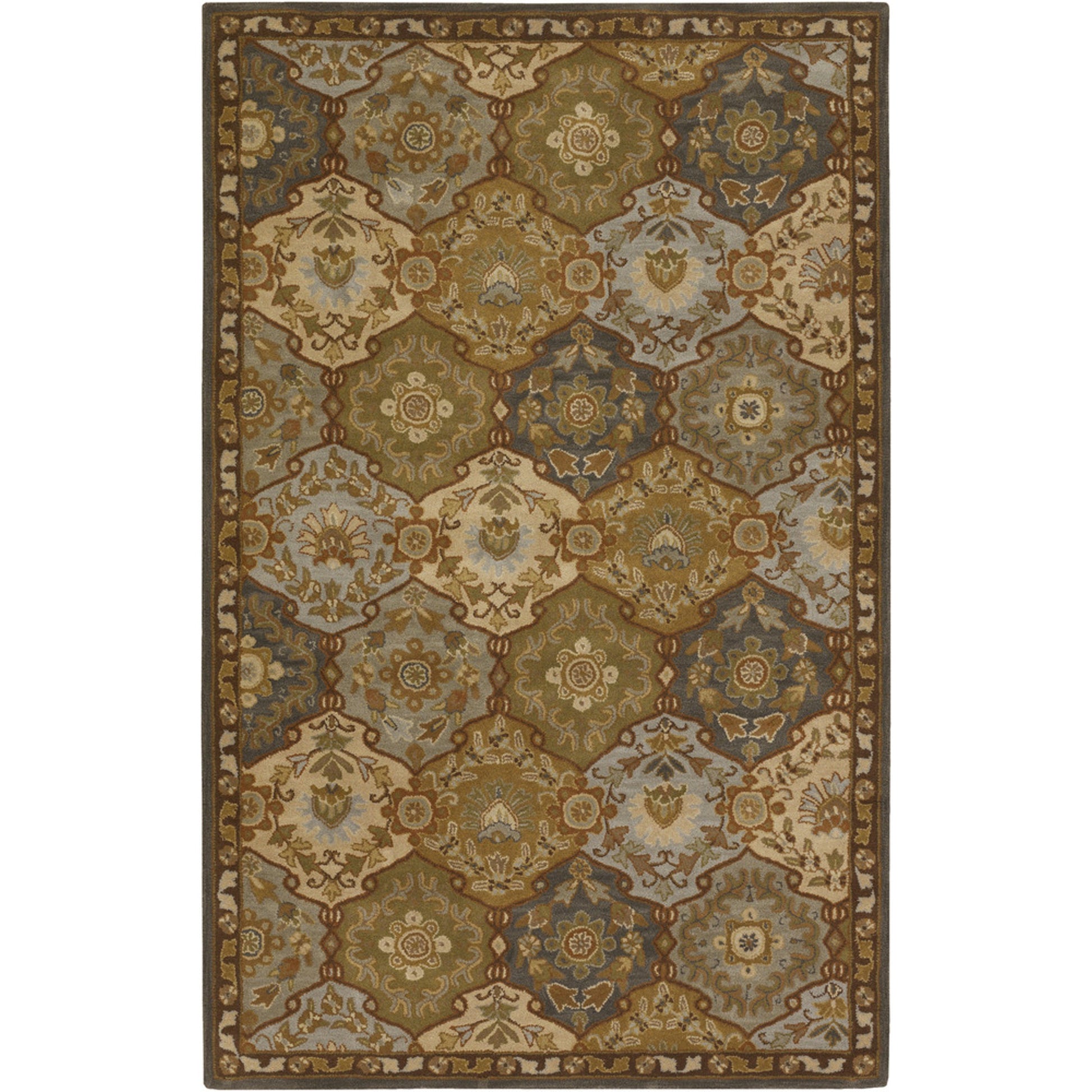 Caesar Rug - 374 by Surya in charcoal, olive, sage, tan, dark brown. Made from 100% wool in a unique style.