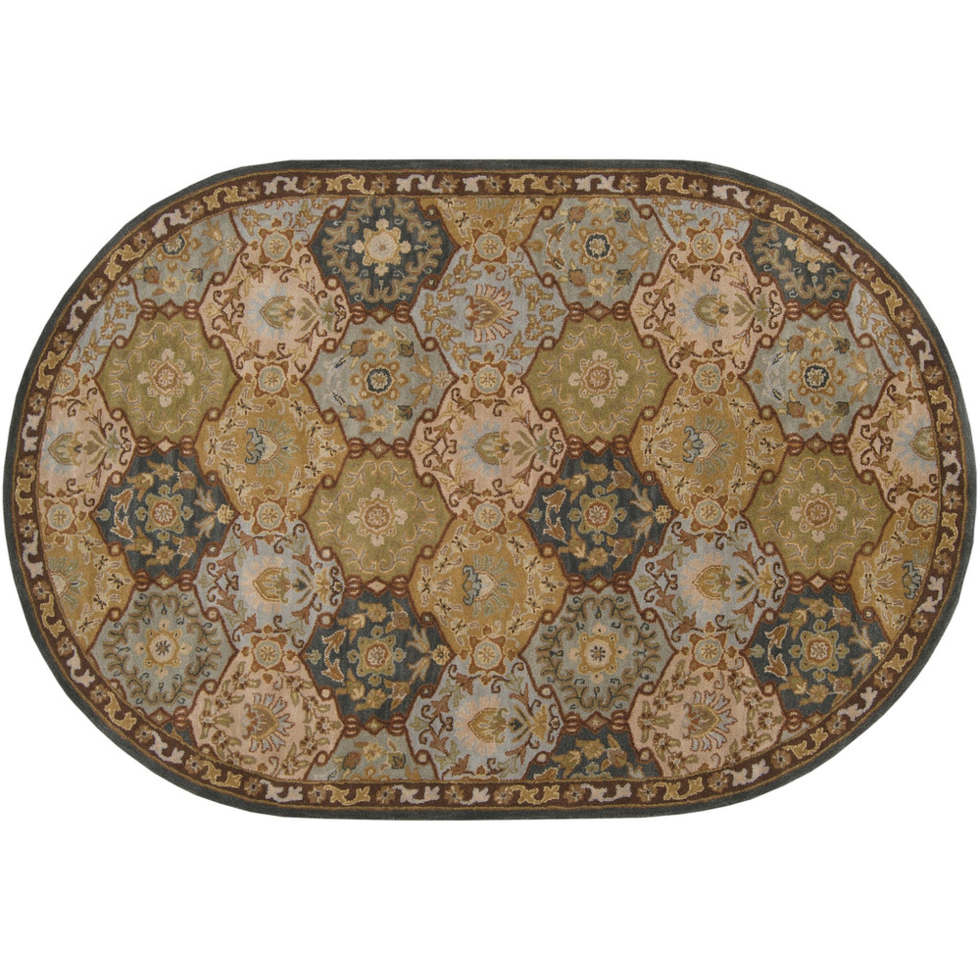 Caesar Rug - 374 by Surya in charcoal, olive, sage, tan, dark brown. Made from 100% wool in a unique style.