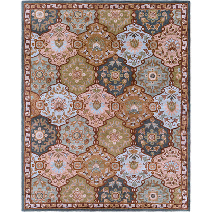 Caesar Rug - 374 by Surya in charcoal, olive, sage, tan, dark brown. Made from 100% wool in a unique style.