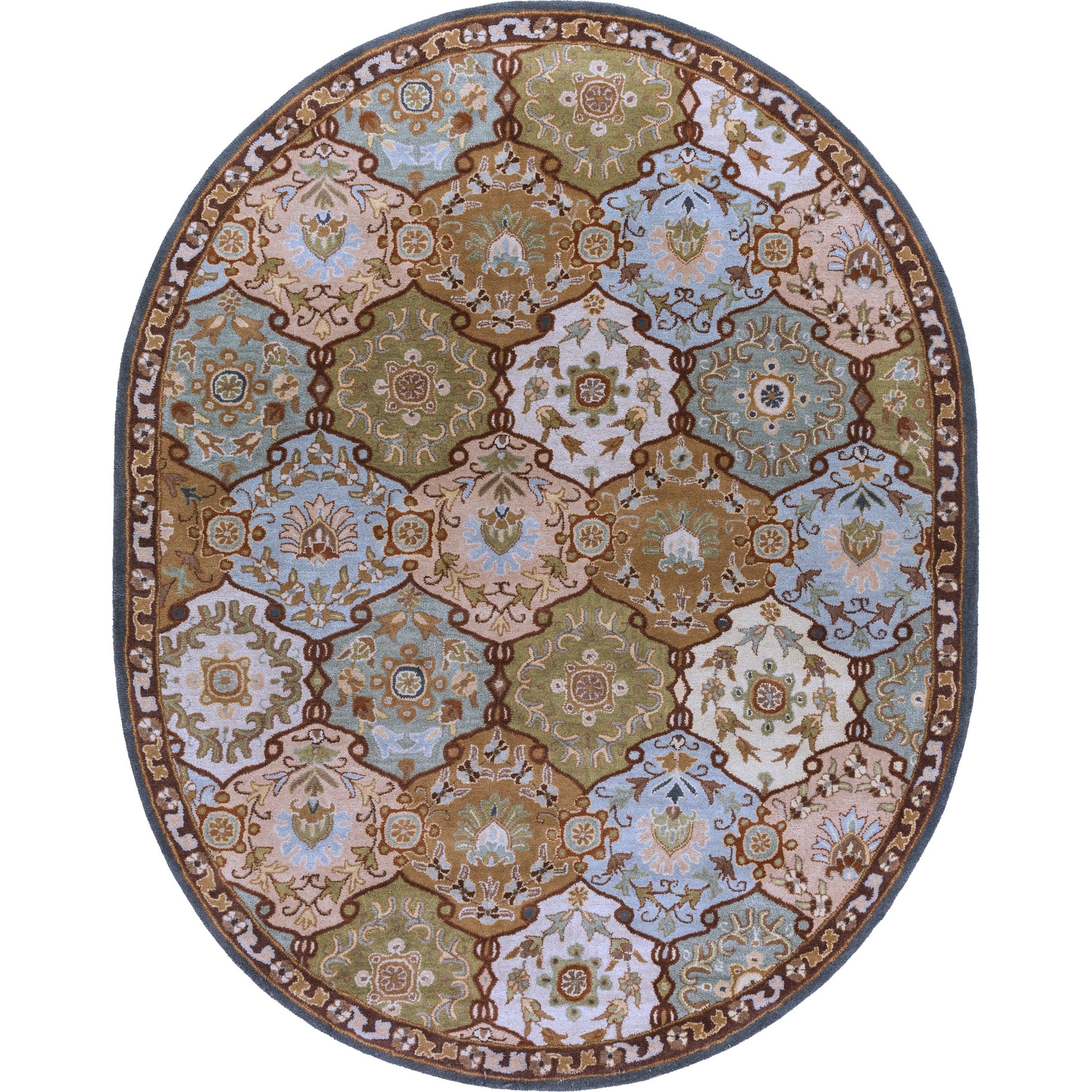 Caesar Rug - 374 by Surya in charcoal, olive, sage, tan, dark brown. Made from 100% wool in a unique style.