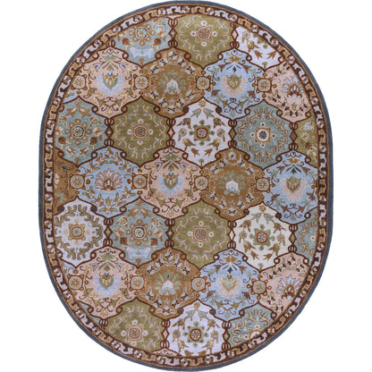 Caesar Rug - 374 by Surya in charcoal, olive, sage, tan, dark brown. Made from 100% wool in a unique style.