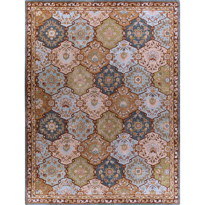 Caesar Rug - 374 by Surya in charcoal, olive, sage, tan, dark brown. Made from 100% wool in a unique style.