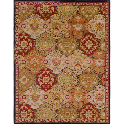 Caesar Rug - 374 by Surya in charcoal, olive, sage, tan, dark brown. Made from 100% wool in a unique style.