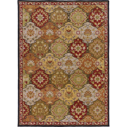 Caesar Rug - 374 by Surya in charcoal, olive, sage, tan, dark brown. Made from 100% wool in a unique style.