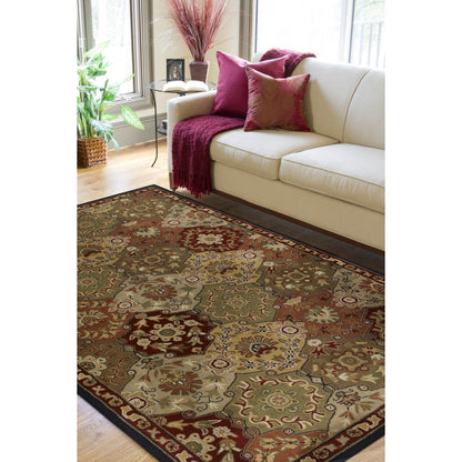 Caesar Rug - 374 by Surya in charcoal, olive, sage, tan, dark brown. Made from 100% wool in a unique style.