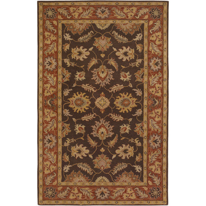 Caesar CAE-1036 Rug by Livabliss in dark brown, rust, light brown, burnt orange, medium brown, brown. Made from 100% wool in a unique style.