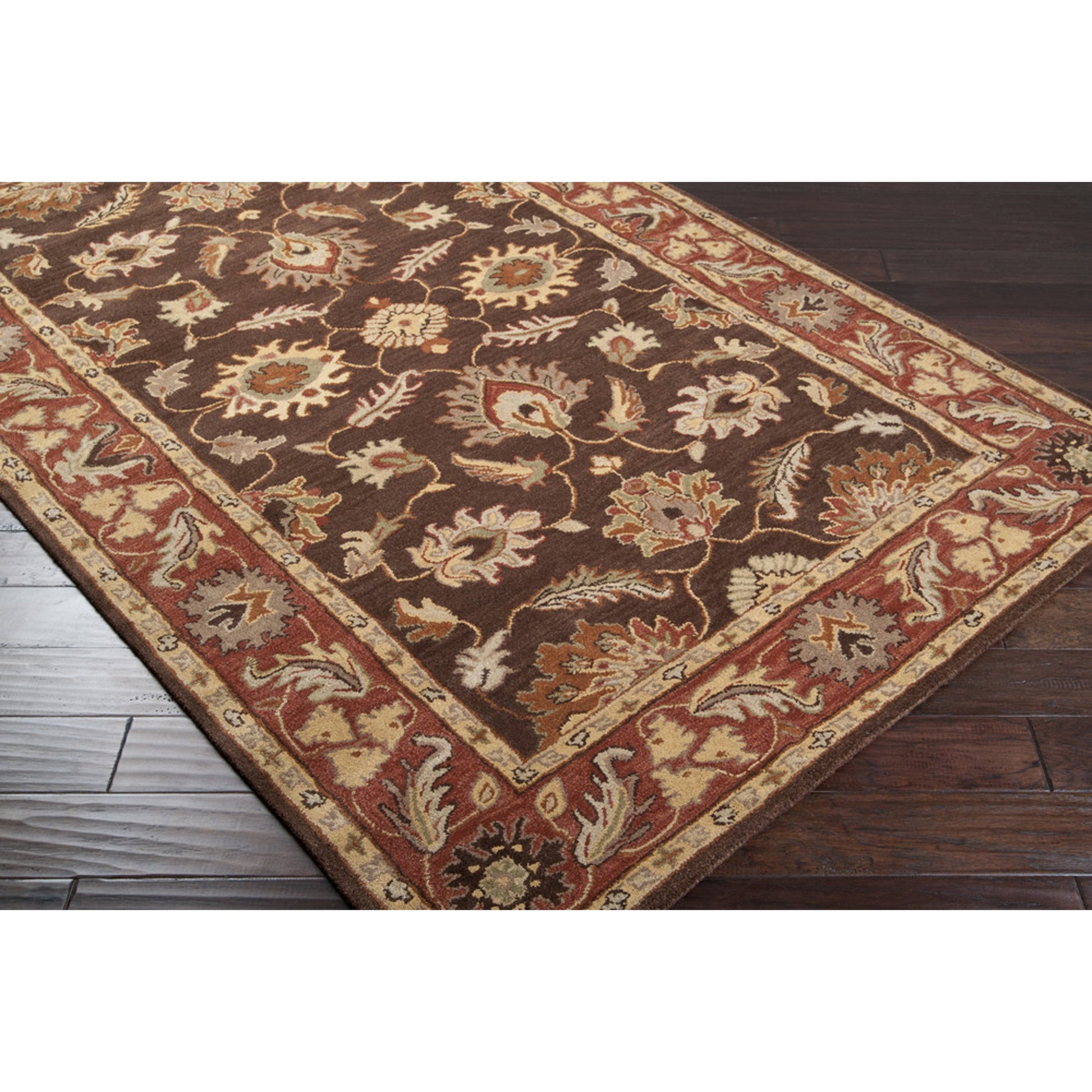 Caesar CAE-1036 Rug by Livabliss in dark brown, rust, light brown, burnt orange, medium brown, brown. Made from 100% wool in a unique style.