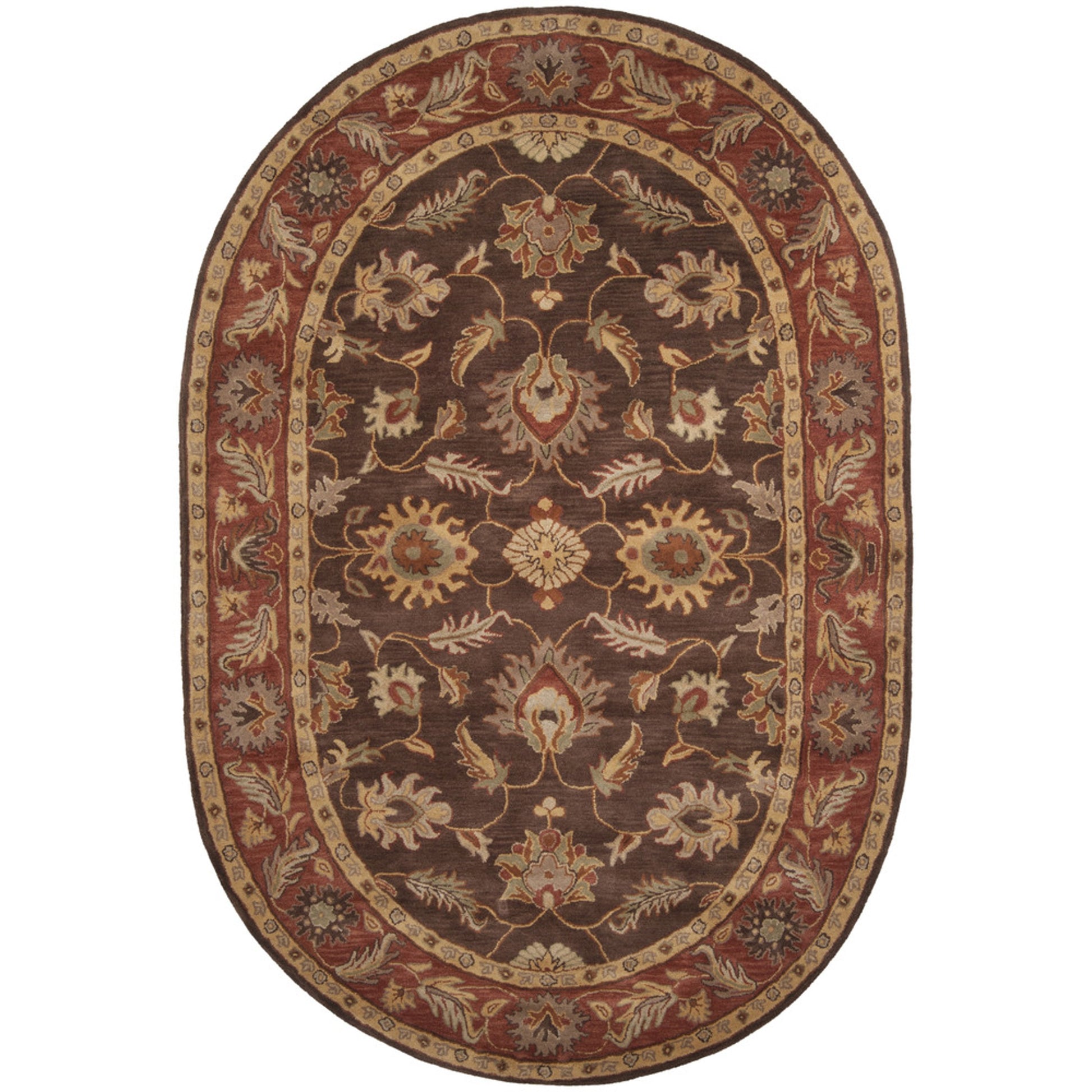 Caesar CAE-1036 Rug by Livabliss in dark brown, rust, light brown, burnt orange, medium brown, brown. Made from 100% wool in a unique style.