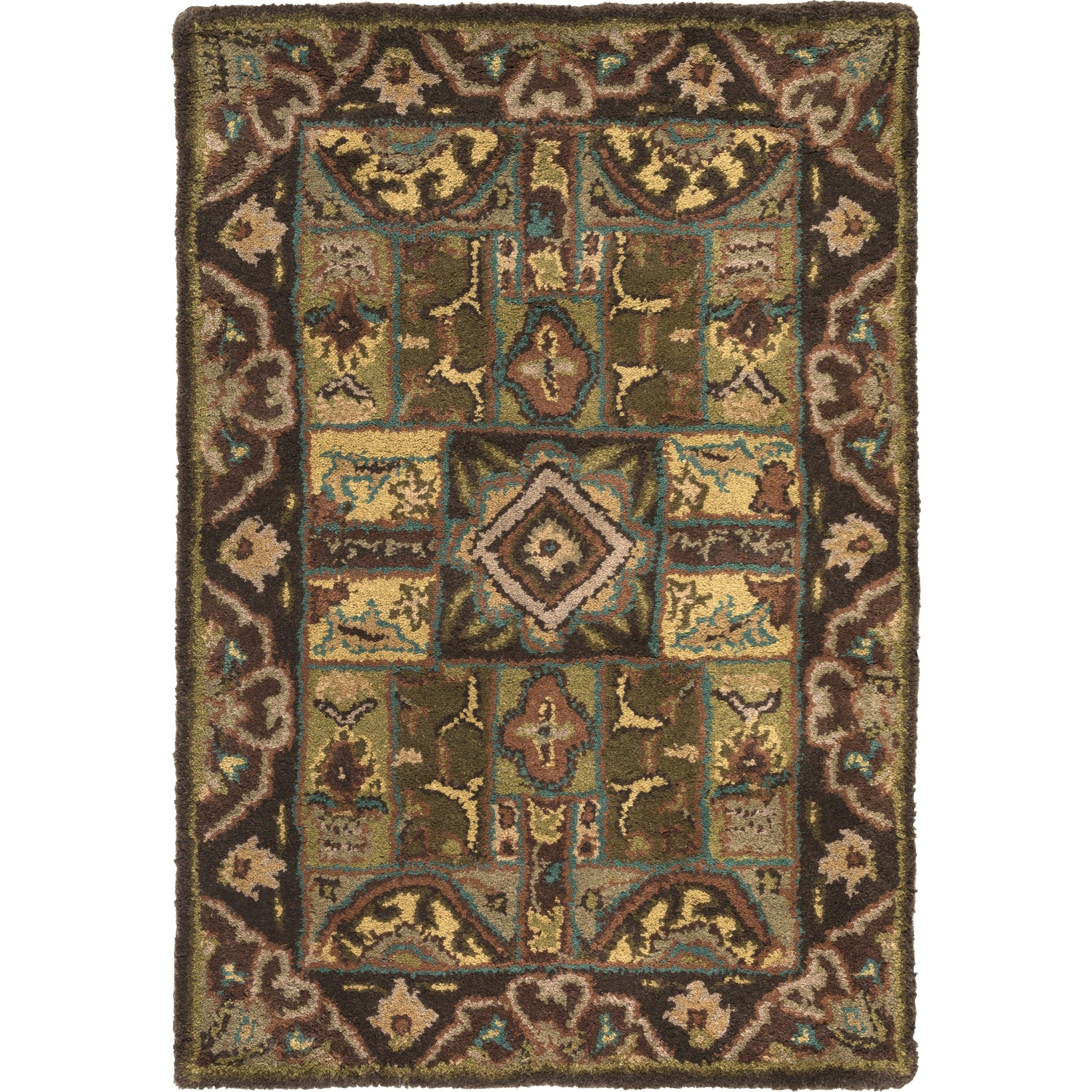 Caesar Rug - 1215 by Surya in olive, black, dark brown, mustard, deep teal. Made from 100% wool in a unique style.