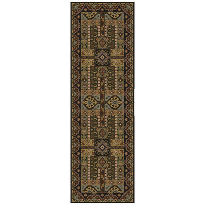 Caesar Rug - 1215 by Surya in olive, black, dark brown, mustard, deep teal. Made from 100% wool in a unique style.