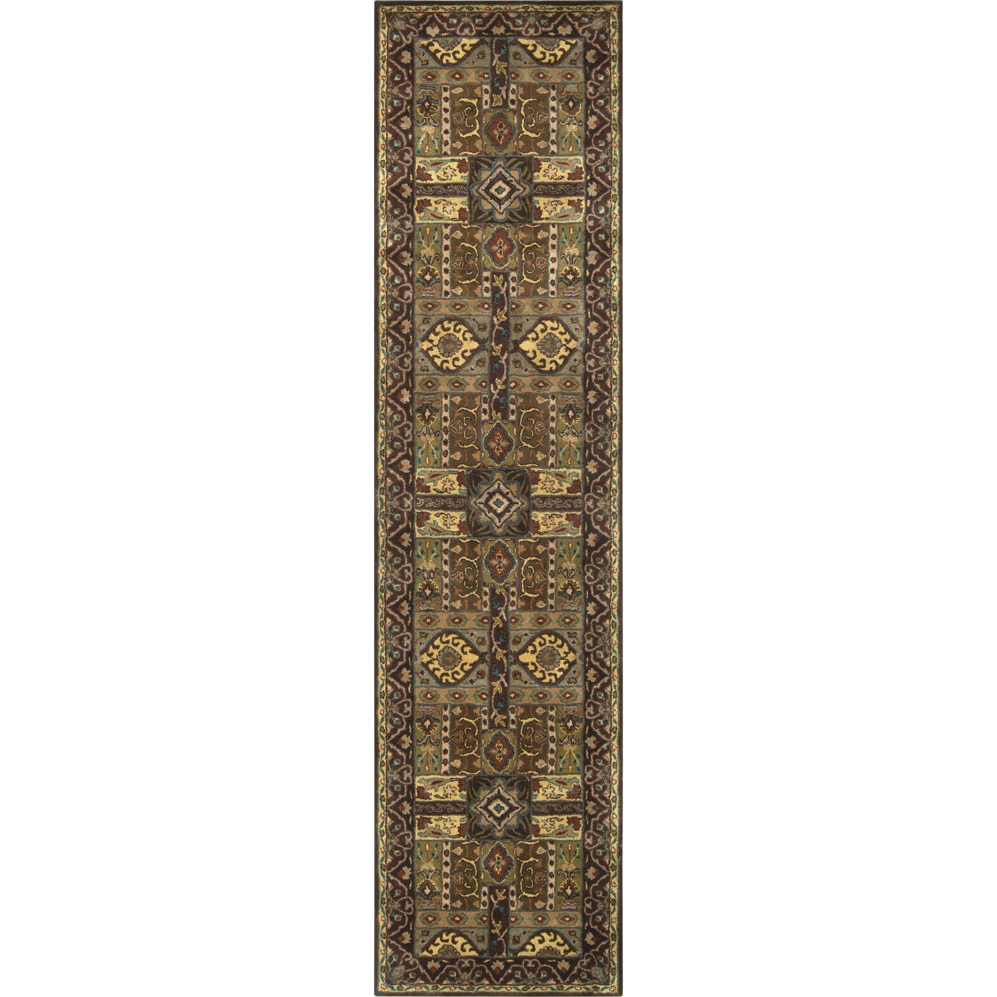 Caesar Rug - 1215 by Surya in olive, black, dark brown, mustard, deep teal. Made from 100% wool in a unique style.