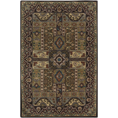 Caesar Rug - 1215 by Surya in olive, black, dark brown, mustard, deep teal. Made from 100% wool in a unique style.