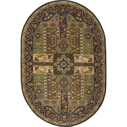 Caesar Rug - 1215 by Surya in olive, black, dark brown, mustard, deep teal. Made from 100% wool in a unique style.