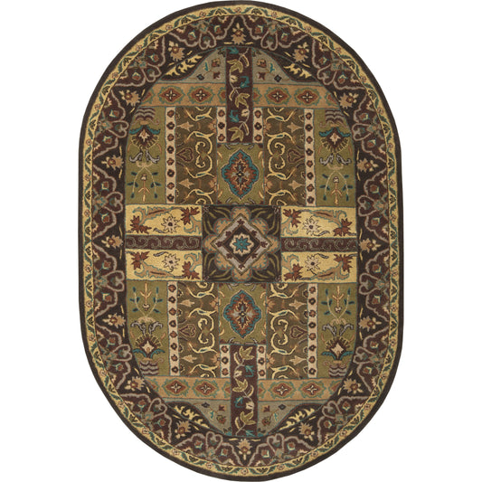 Caesar Rug - 1215 by Surya in olive, black, dark brown, mustard, deep teal. Made from 100% wool in a unique style.