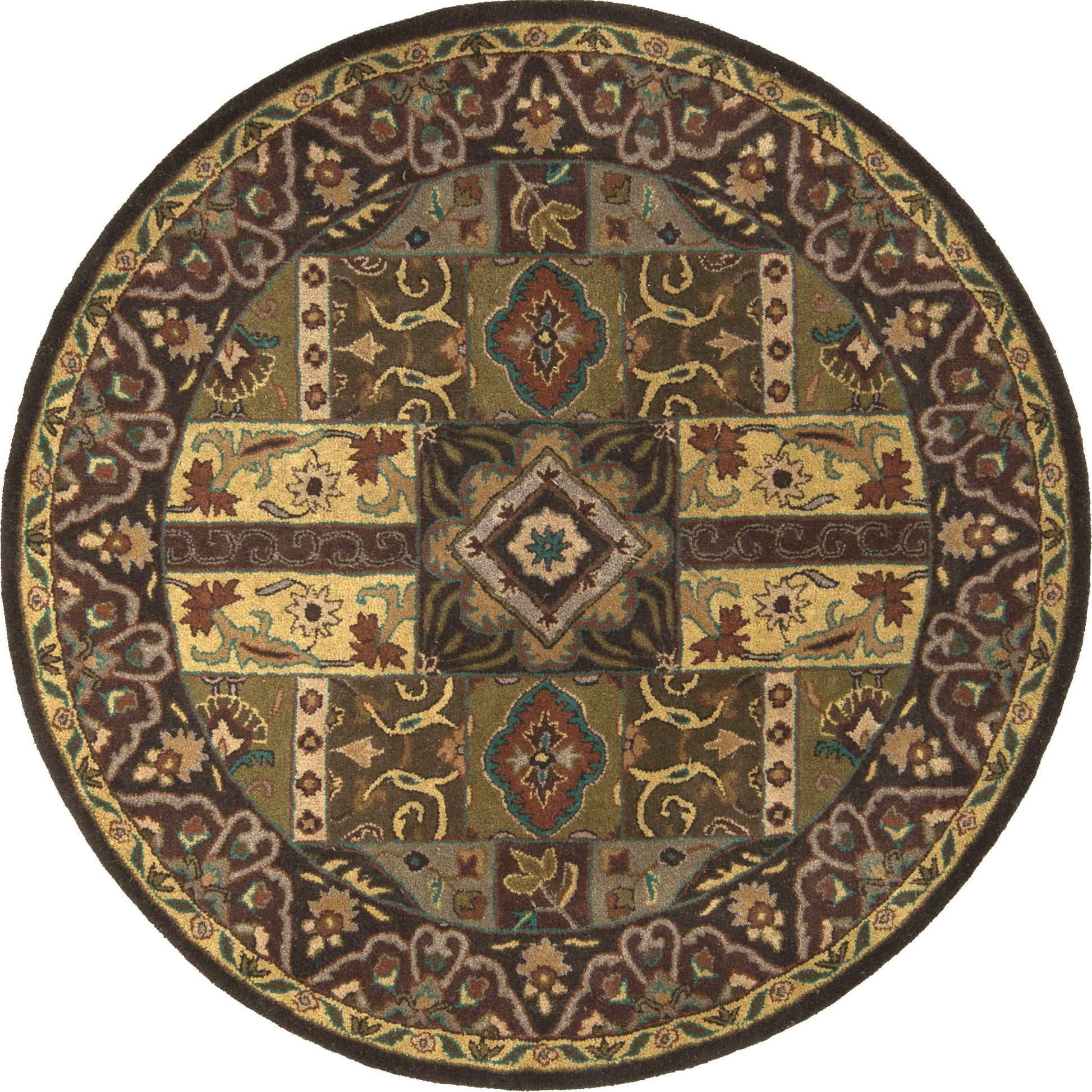 Caesar Rug - 1215 by Surya in olive, black, dark brown, mustard, deep teal. Made from 100% wool in a unique style.