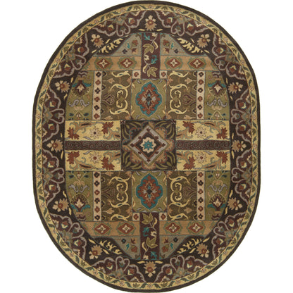 Caesar Rug - 1215 by Surya in olive, black, dark brown, mustard, deep teal. Made from 100% wool in a unique style.