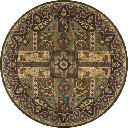 Caesar Rug - 1215 by Surya in olive, black, dark brown, mustard, deep teal. Made from 100% wool in a unique style.