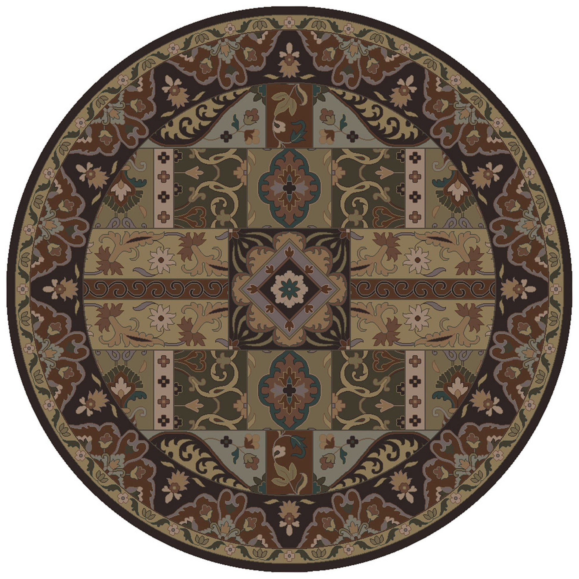 Caesar Rug - 1215 by Surya in olive, black, dark brown, mustard, deep teal. Made from 100% wool in a unique style.