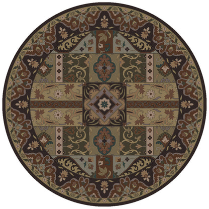 Caesar Rug - 1215 by Surya in olive, black, dark brown, mustard, deep teal. Made from 100% wool in a unique style.