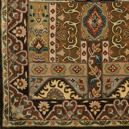 Caesar Rug - 1215 by Surya in olive, black, dark brown, mustard, deep teal. Made from 100% wool in a unique style.