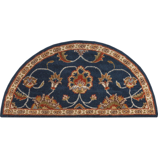 Caesar Rug - 1218 by Surya in ink blue, rust, dusty sage, olive, light beige. Made from 100% wool in a unique style.