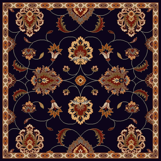 Caesar Rug - 1218 by Surya in ink blue, rust, dusty sage, olive, light beige. Made from 100% wool in a unique style.