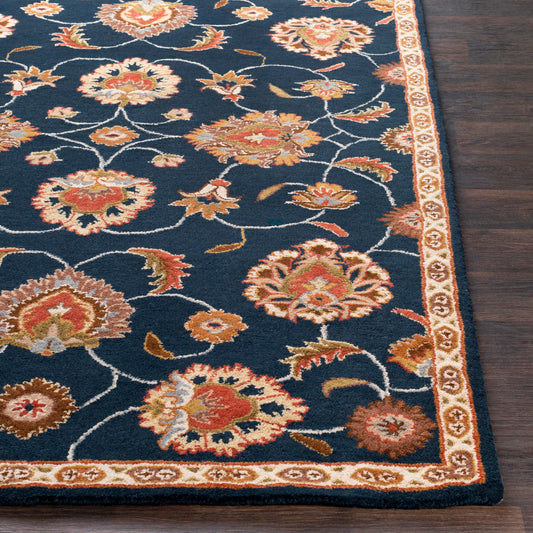 Caesar Rug - 1218 by Surya in ink, burnt sienna. Made from 100% wool in a unique style.