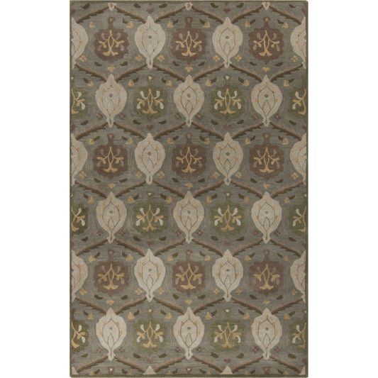 Caesar CAE-1122 Rug by Surya in ivory, taupe, brown, tan, dusty sage. Made from 100% wool in a unique style.