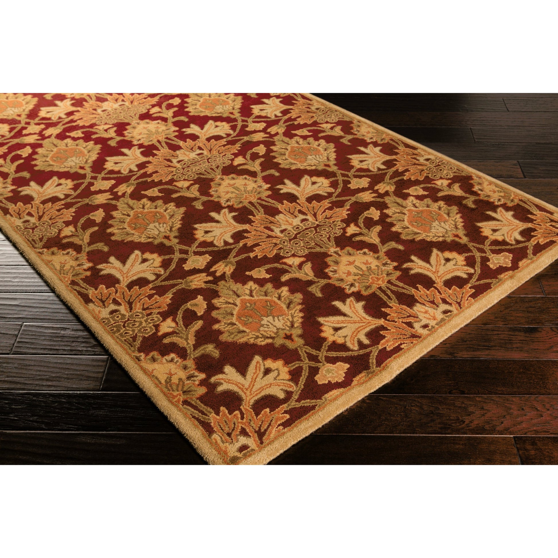 Caesar Rug - 12915 by Surya in burgandy, tan, rust, camel, olive. Made from 100% wool in a unique style.